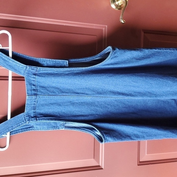 Denim by Ellison Denim blue jumper button front pockets size large - Picture 11 of 12